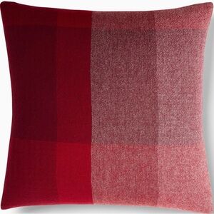 West Elm Red Gradient Plaid Two-Tone Colorblock Pillow Cover
